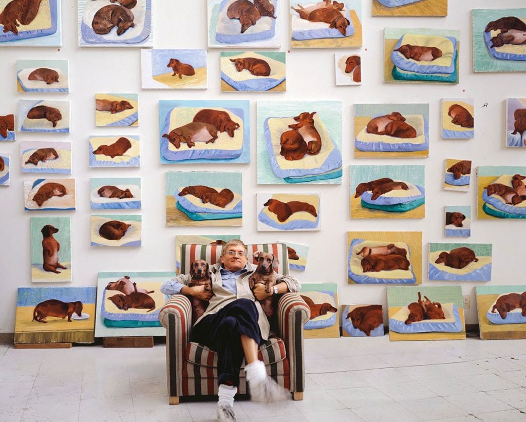 David Hockney et ses teckels 